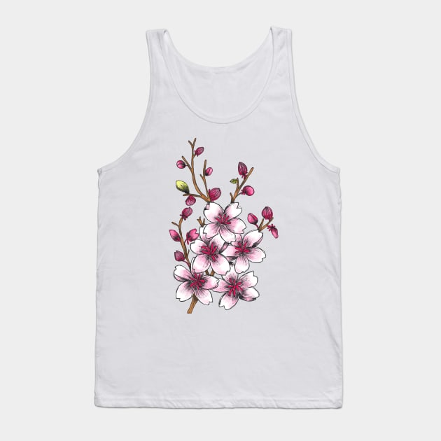 Cherry Blossom Flowers in Spring Tank Top by TimorousEclectic